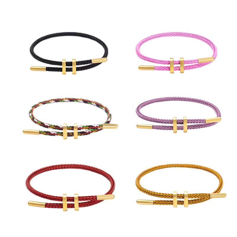 Wire Bracelet Stainless Steel BraceletAdjustable Titanium Braided Bracelet