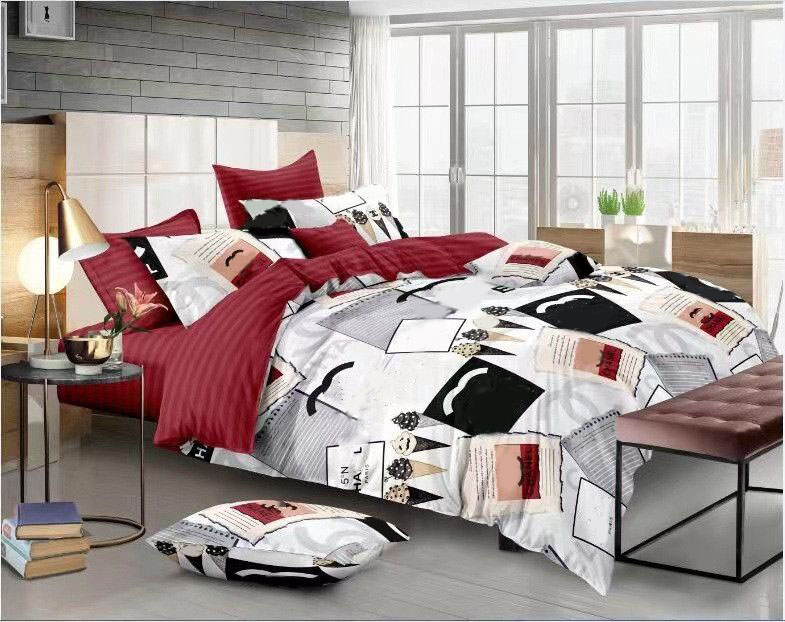 Bedding Set Luxury Designer Classic Letter Printing Love Printing Quilt Cover Pillowcase 4Pcs set Pure Cotton Comfortable Bedding Set Bedroom Decorati