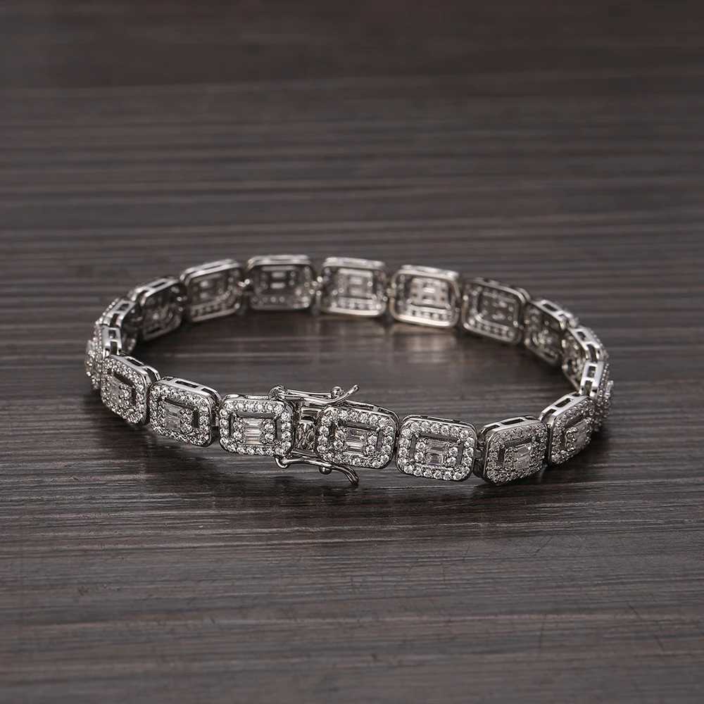 7mm ICED OUT cubic zirconia tennis bracelet for mens charming jewelry gift BB121 Y250329