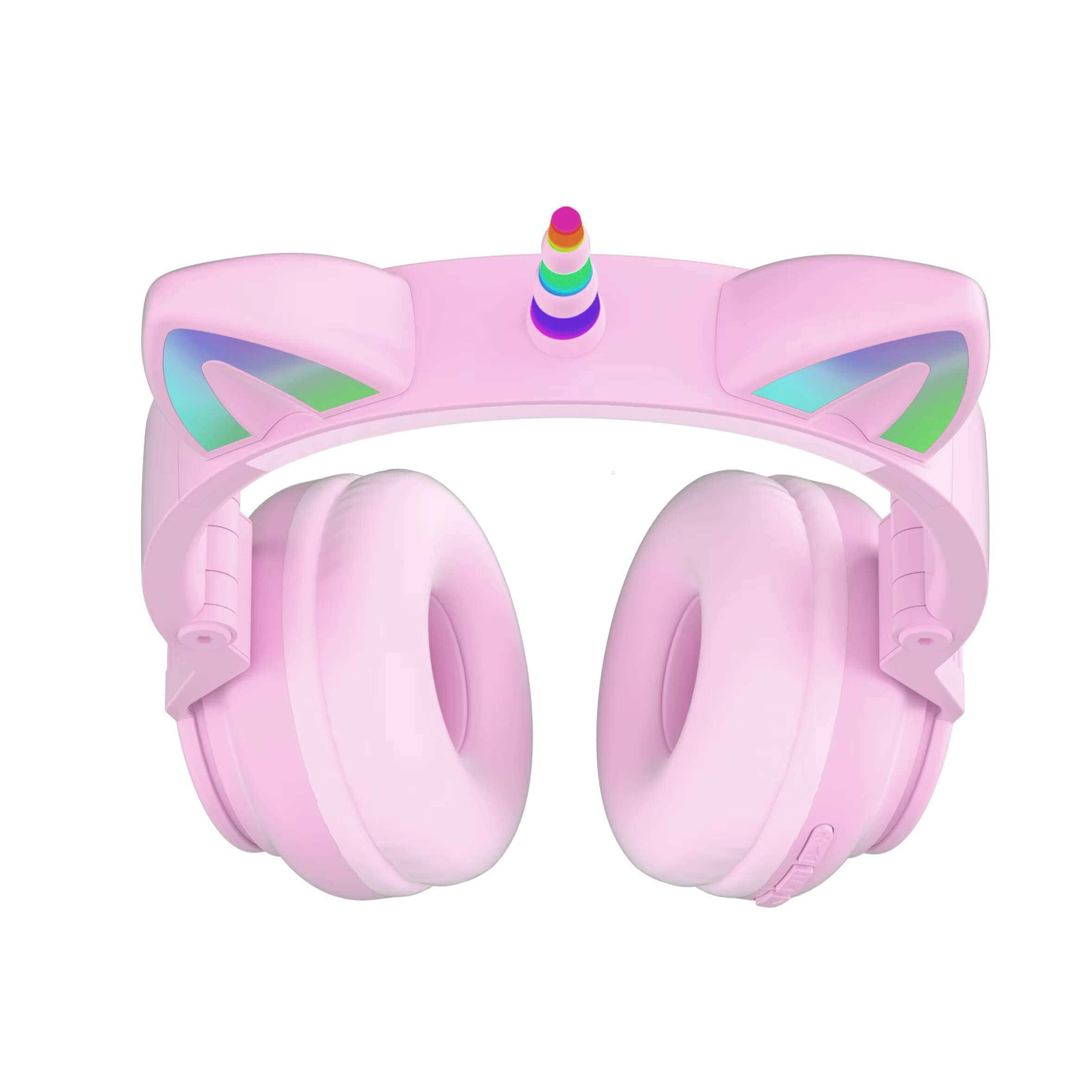 YUSONIC Cute Unicorn Wireless Bluetooth 5.3 Earphones LED Battery Flash Lamp TF Card Support Birthday Gift for Kids Girls