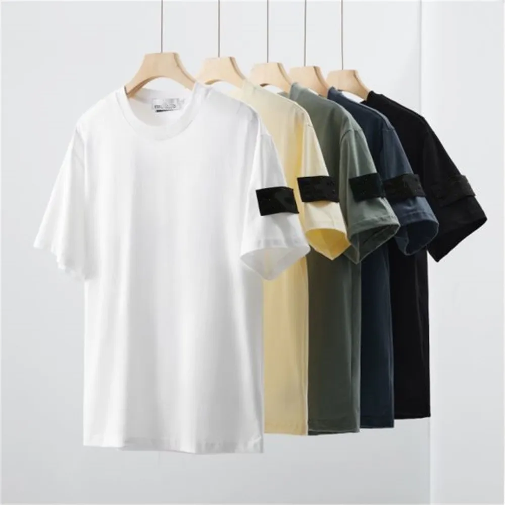 Classic style Men T Shirt Loose Tee Badge Embroidered Logo Couple tees Stonefashion simple Style Cotton Casual short sleeve top shirt Size M-XXL