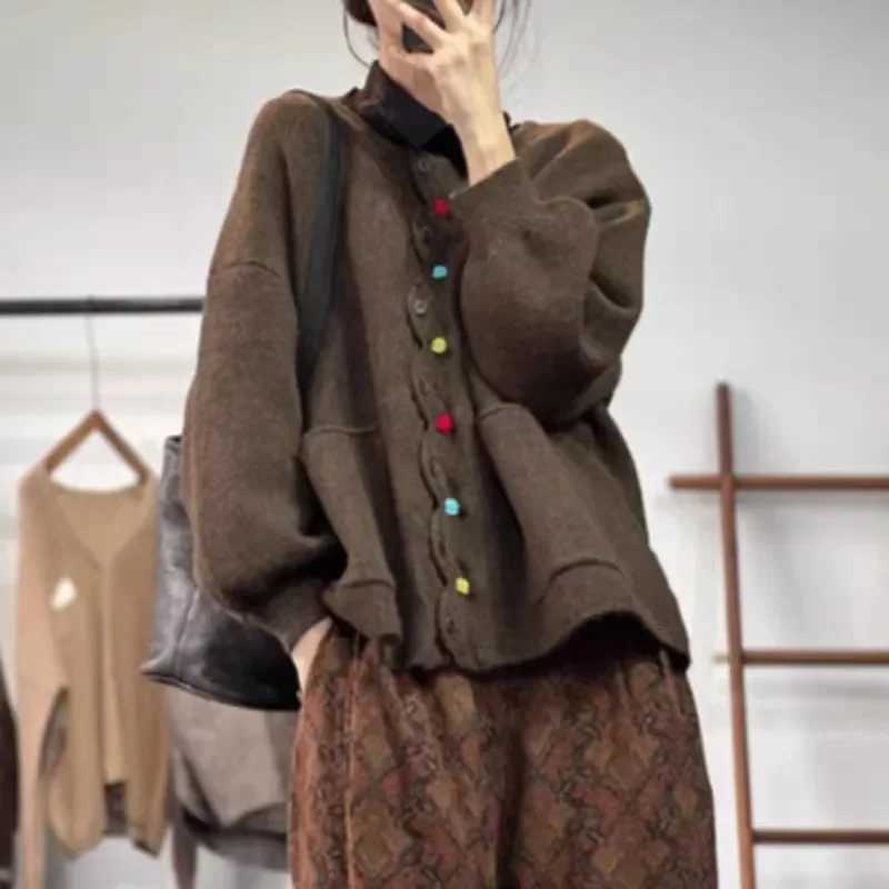 New Winter Autumn Cardigan Women Sweaters Buttons Jacket Knitting Fashion Oversize Casual Loose Cardigan Jumpers Thick WarmT251101