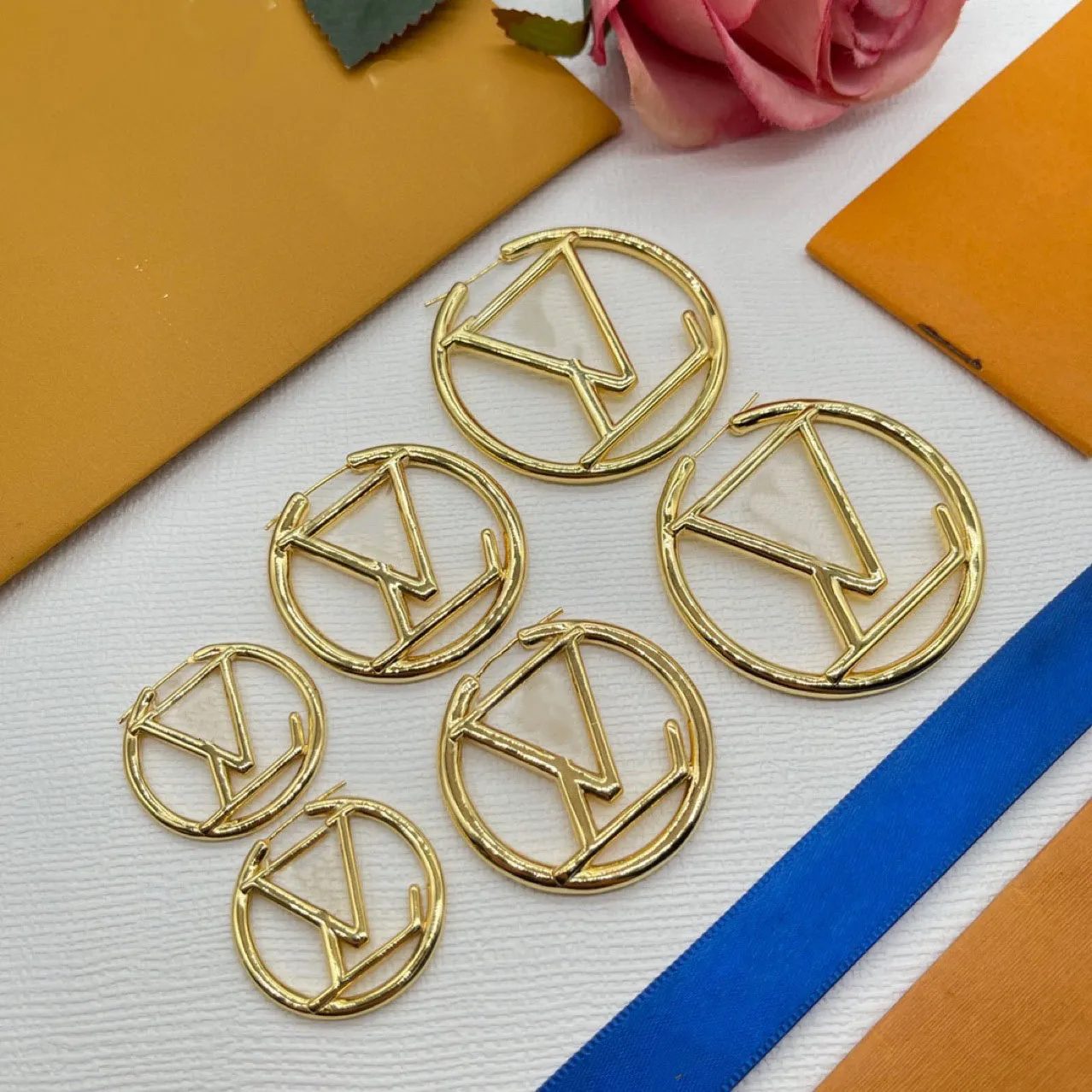 Gold Earrings Designer Earrings For Women 18K Gold Plated Brand Letters Hoop Jewelry For Party Weddings Jewelry Gift With Box