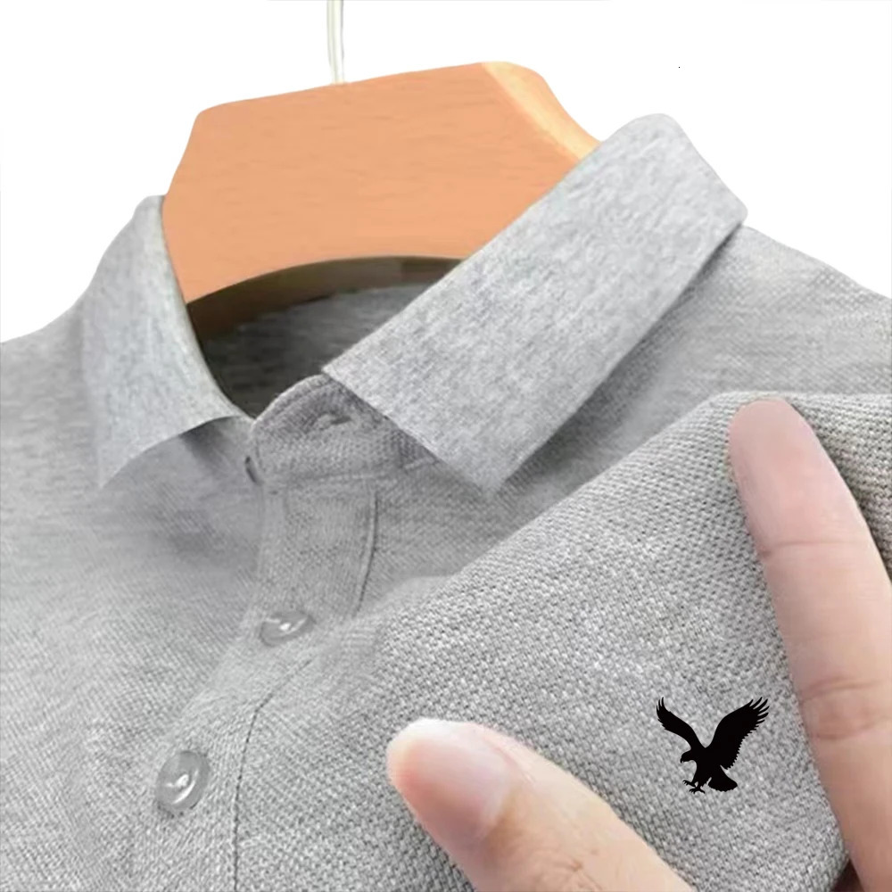 Summer polo shirt mens collar casual business highquality breathable short sleeved printed multicolor Tshirt top y250321