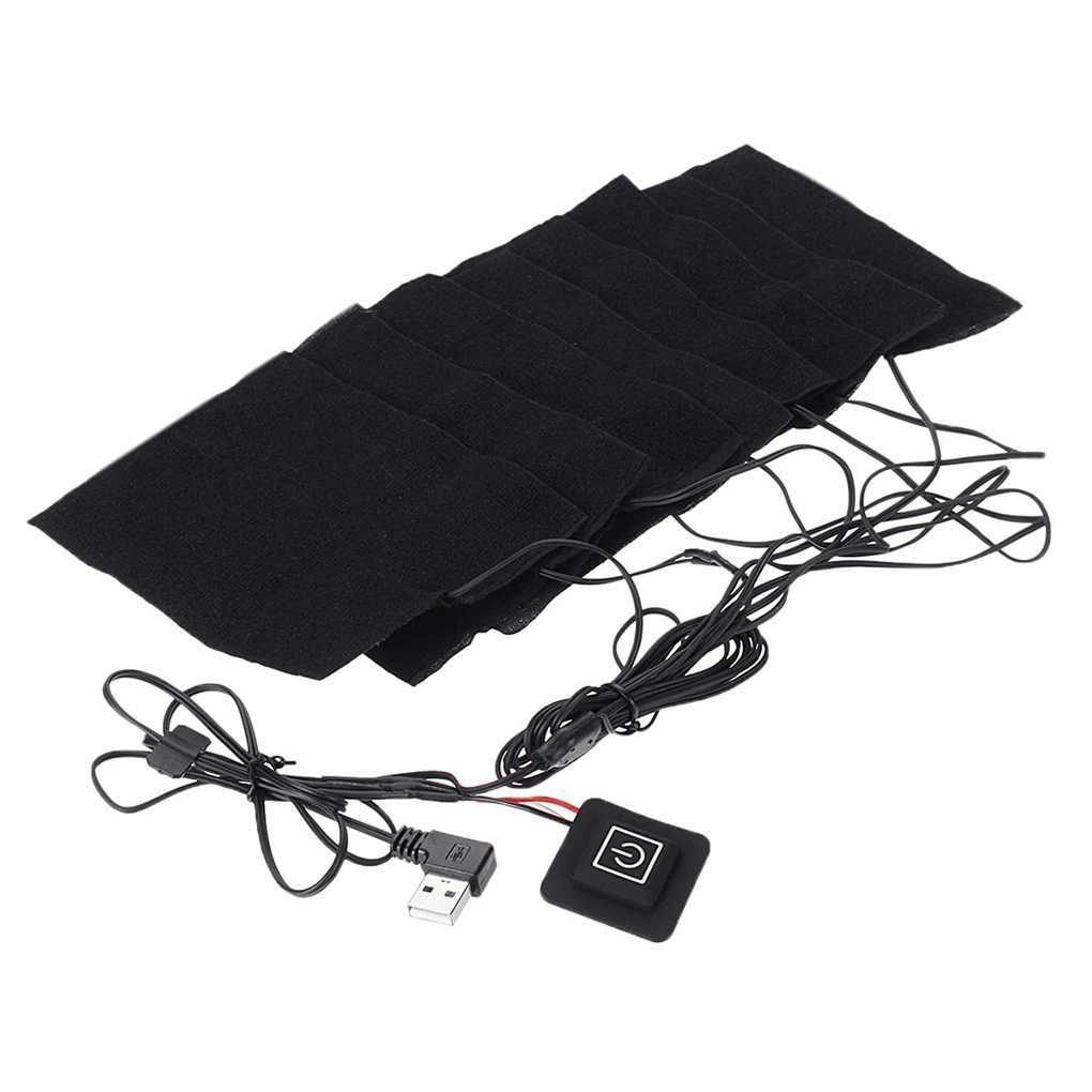 8 in 1 USB Clothes Heater Pad With 3 Gear Adjustable Temperature Electric Heating Sheet Heating Warmer Pad For Vest et X251101