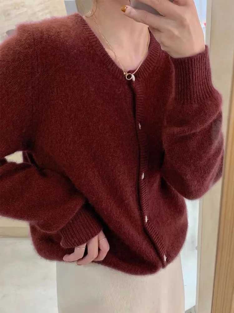 New Fashion Solid Color Knitted Cardigan Sweater Autumn Winter Long Sleeve Buttons Sweater Coat Elegant Casual Loose Winter TopsT251101
