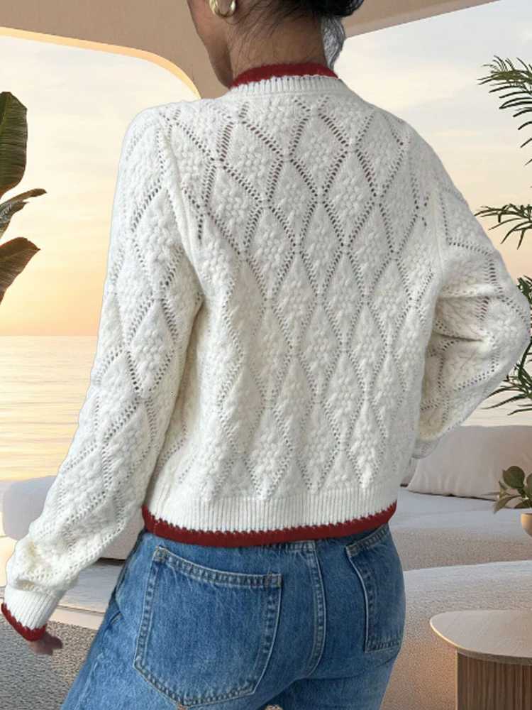 New Fashion Bow Tie Cardigan Sweater VNeck LongSleeved Knitwear Jacket Elegant Casual Womens Jacket Soft Beige Warm Loose TopT251101