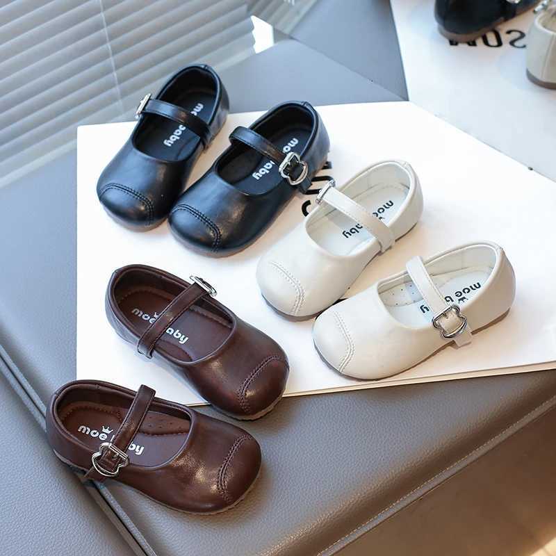 2025 New Girls Dress Shoes Simple Soft Toddler Little Kid Solid Strap Ballet Mary Jane Ballerina Flats Toddler Girl Leather ShoeT251101