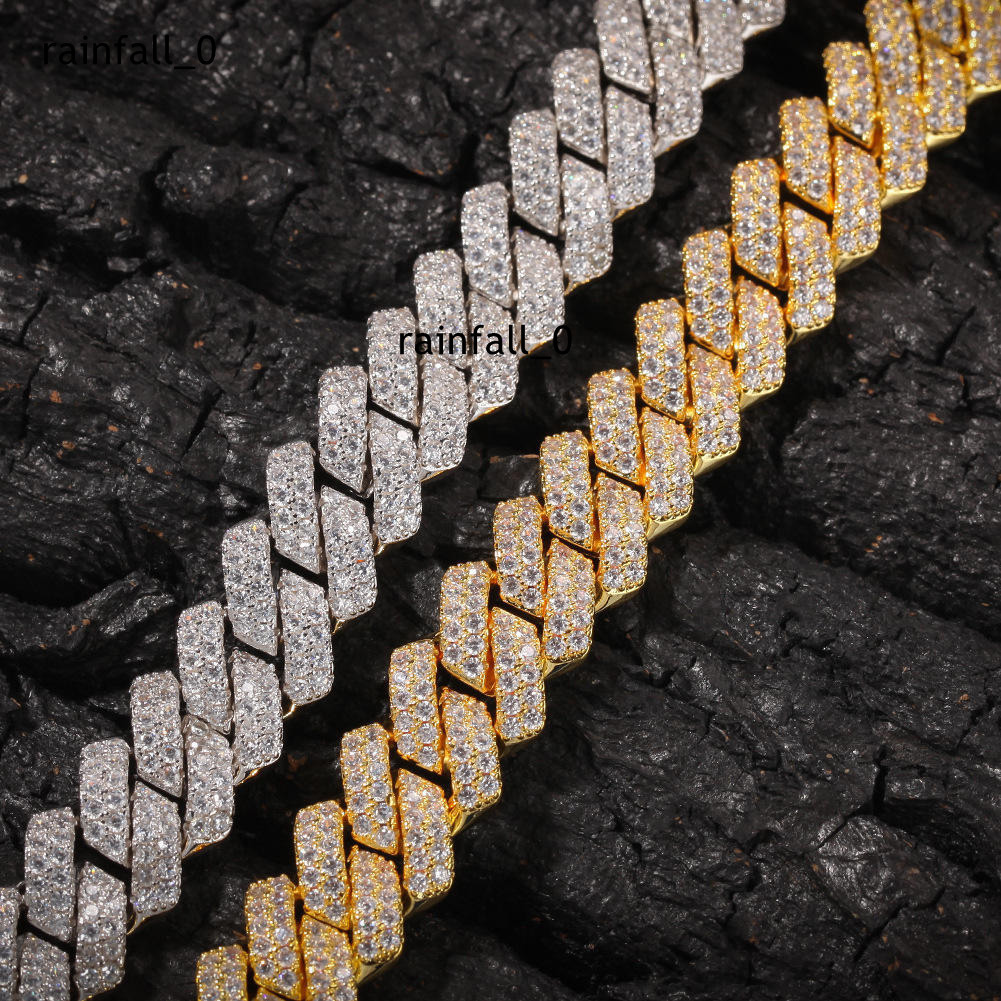 Premium 925 Silver Moissanite Diamond 14MM Cuban Chain Timeless Iced Hip Hop Style Necklace Luxury Jewelry for Men Weddings