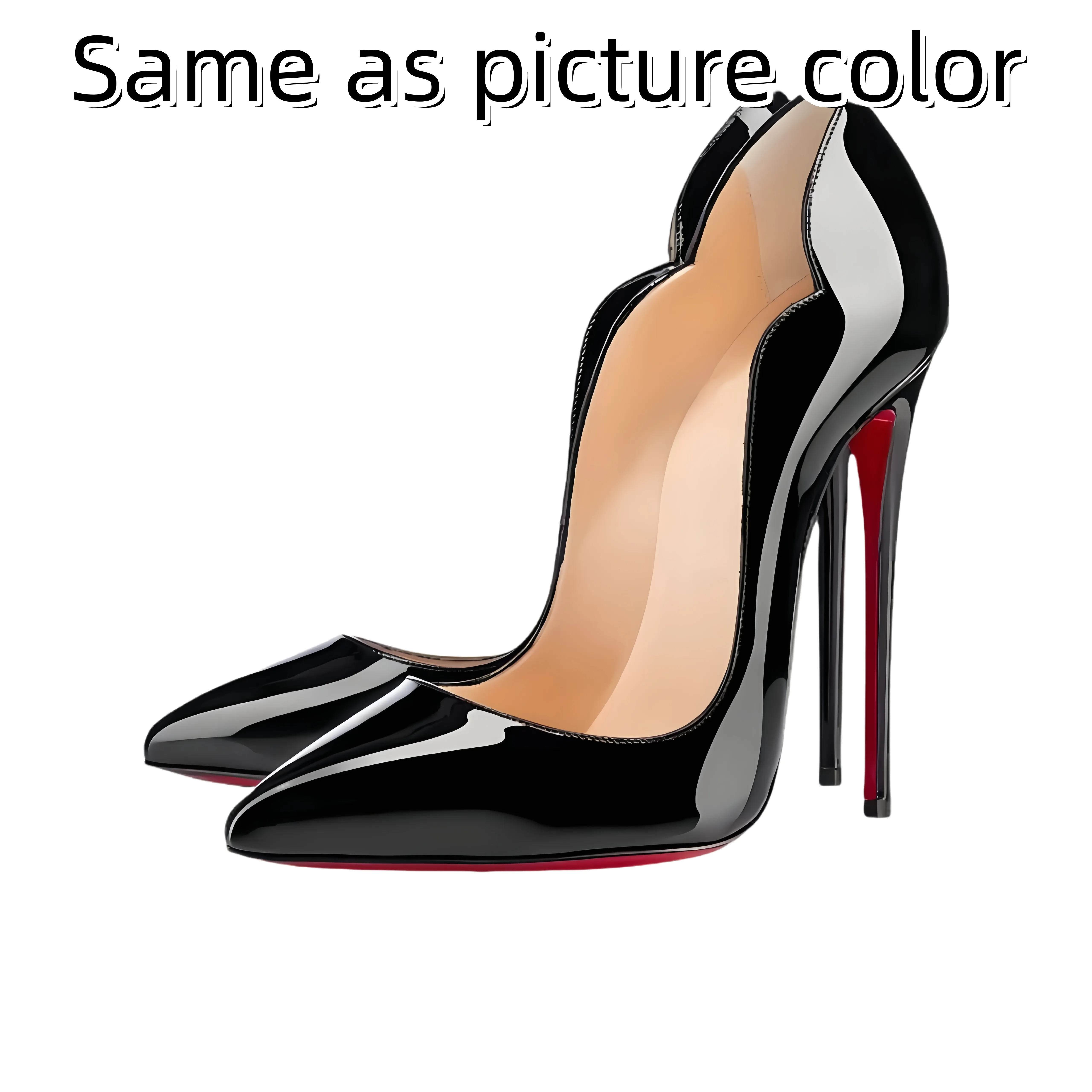Brand Women Red Shiny Heels Shoes Designer Peep Pointed Toe Sandals 6cm 8cm 10cm 12cm Nude Black Patent Leather Party Pumps