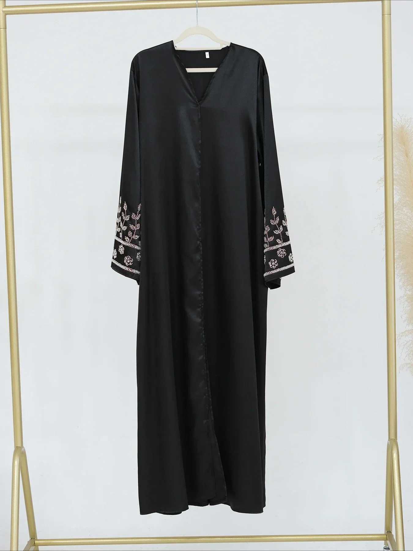 Eid al Fitr Party Abaya Women Beads Slim Long cardigan Abayas Ramadan Trkiye Islamic Robe Belt Dubai Morocco Arab Vestidos W250401