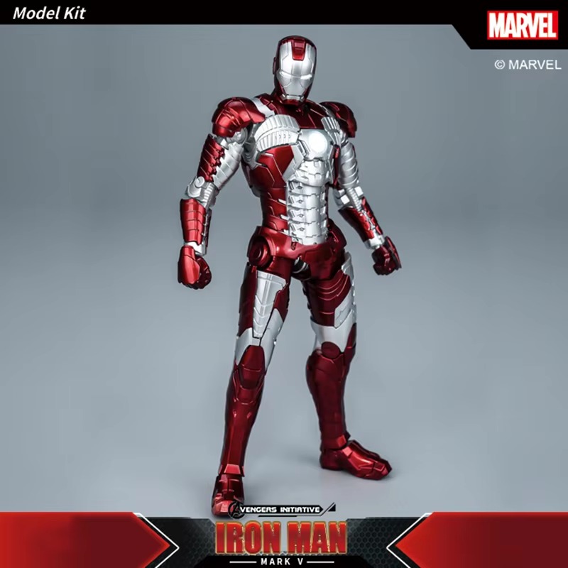 Fondjoy Marvel Avengers Iron Man MK5 1/12 Scale ABS Action Figure, Movable Joints Collectible Model Kit for Boys Adult Collectors, Birthday Gifts