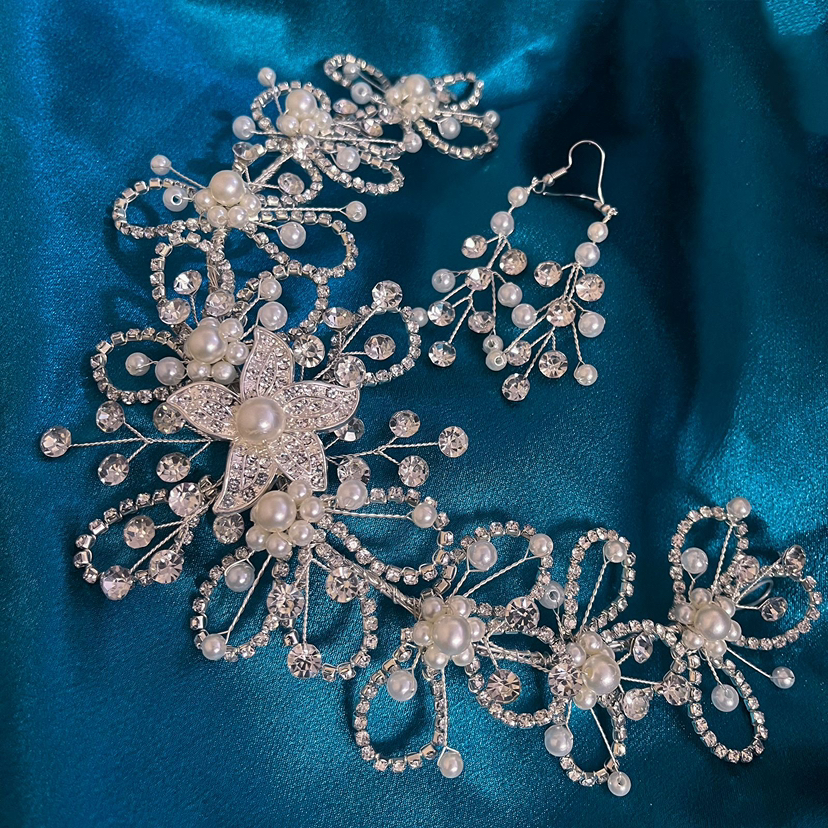 Crystals Beading Bridal Hair Combs Crown Tiara Wedding Hair Accessories Women Handmade Headband Ornaments Female Prom Headdress Hairband Headwear ZJ12