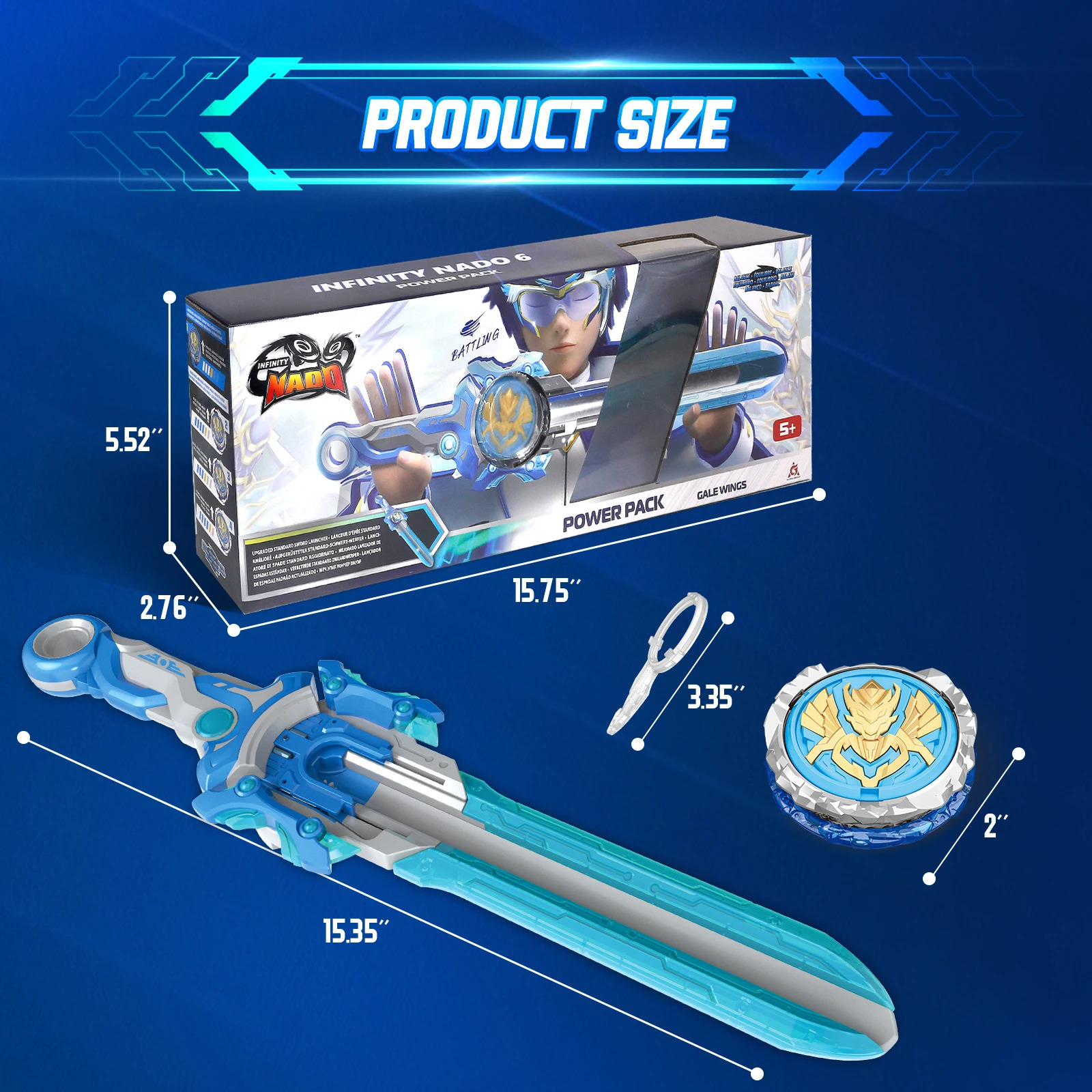 Infinity Nado 6 Power Pack Spirit Wind Panda Upgraded Metal Spinning Top Gyro 39cm Sword Launcher Kid Toy Birthday Gift 251028