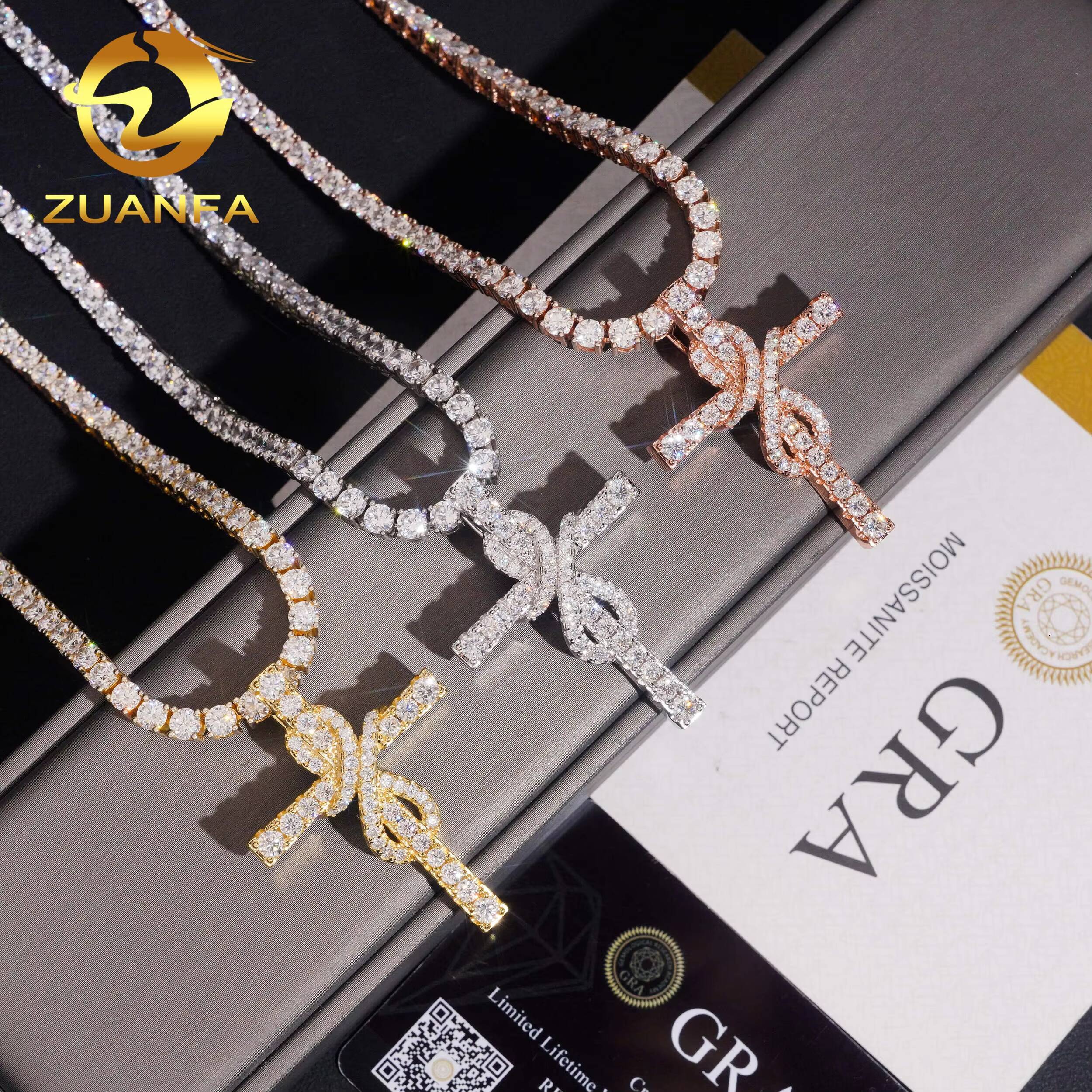 Moissanite Jewelry Charms Cross Iced Out 925 Silver Hip Hop VVS Diamond Pendant for Necklace