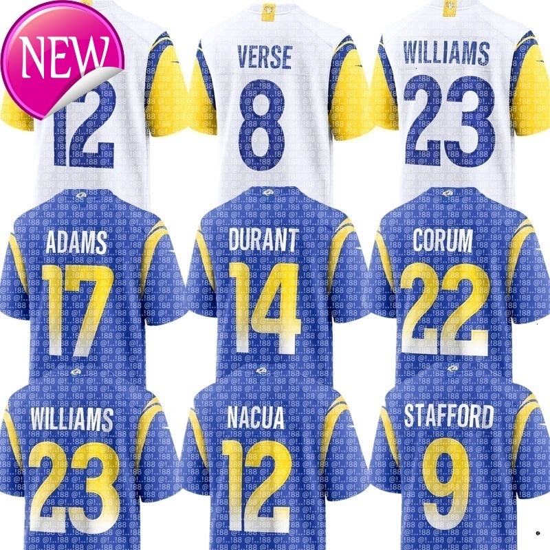 Kurt Warner Eric Dickerson Davante Adams Matthew Stafford Kyren Williams Tyler Higbee Johnson Demarcus Robinson Puka Nacua Davante Adams NFL ram Football Jersey