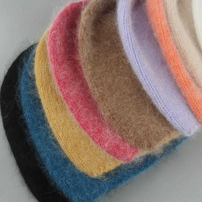 Autumn Winter Hat For Women 70 Rabbit Fur Winter Cap Fashion Warm Knitted Beanie Hats Women Solid Adult Cover Head CapsXJ251101