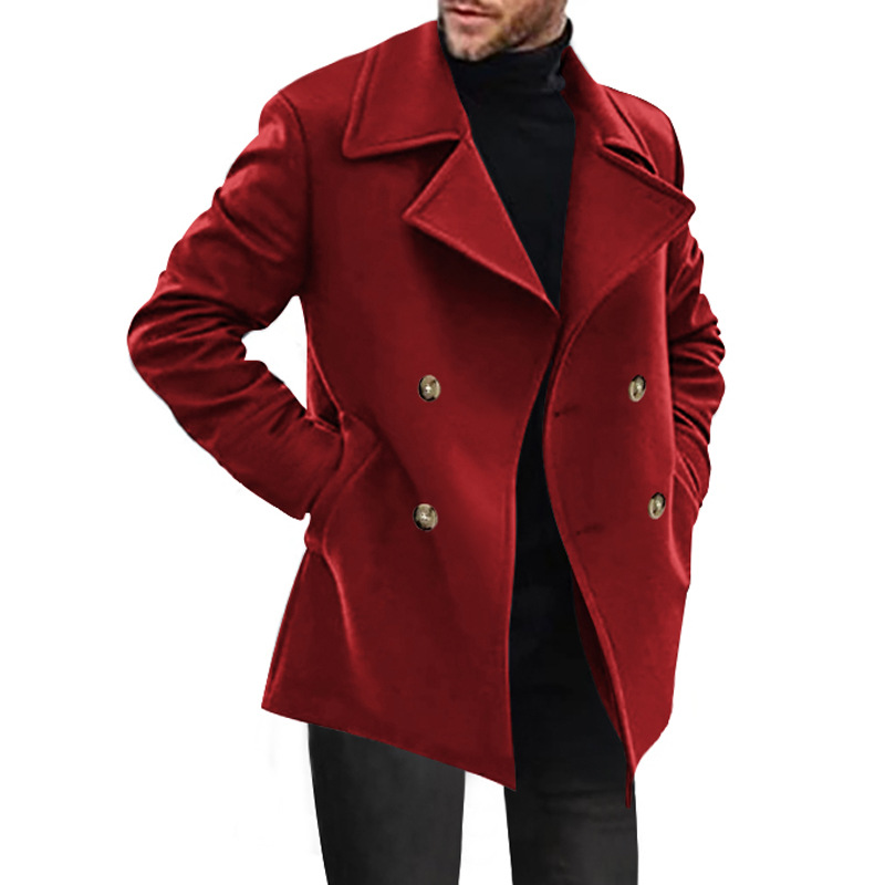 Stylish Winter Jacket Long Sleeve Men fall autumn Coat overcoat plus size trench slim button tops Men Jacket
