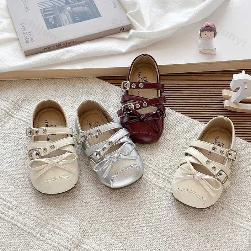 Children PU Leather Shoes Autumn 2025 Girl Princess Shoes Kids Comfortable Anti Slip Fashion Soft Bottom Mary Jane Flat ShoesT251101