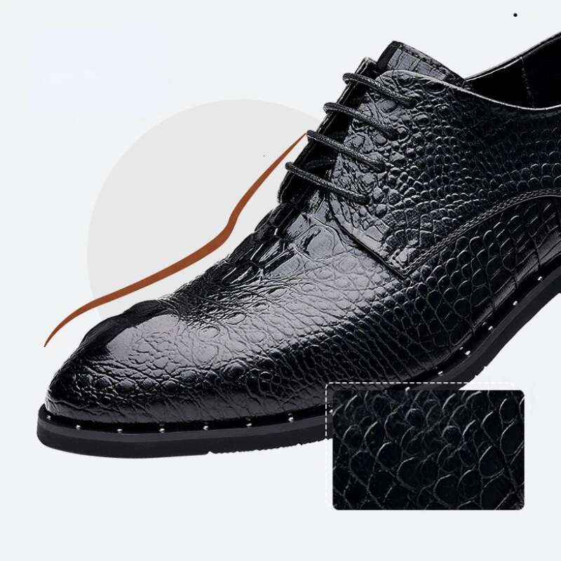 Genuine Leather Crocodile Skin Men's Dress Lace-Up Wedding Party Shoe Business Office Men Oxfords Shoes