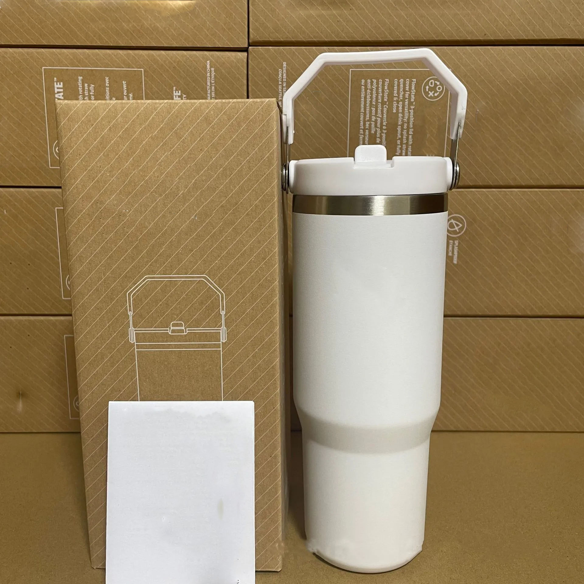 30oz Stainless Steel Tumbler Vacuum Insulated Water Bottle for Home Office Car Reusable Cup with Straw Leak Resistant Flip Cold for 12 Hours Tumblers
