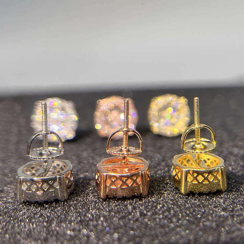 Designer Jewelry Wholesale Price Popular Hot Sale Iced Out Sterg Sier Jewellery Moissanite Vvs Screw Back Stud Earrings Category Gift
