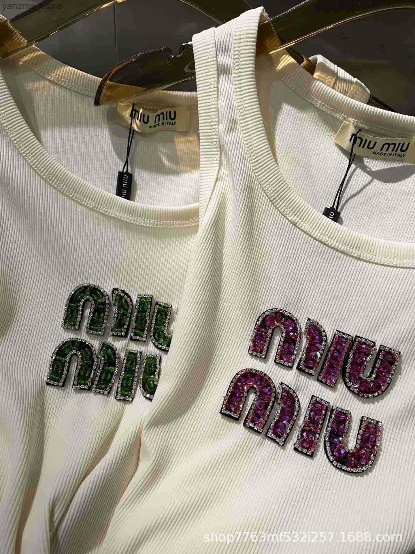 Stylish Vest Women 2024 Spring/Summer Niche Color Diamond Vest - Slim Fit Trendy T-Shirt y250528009F
