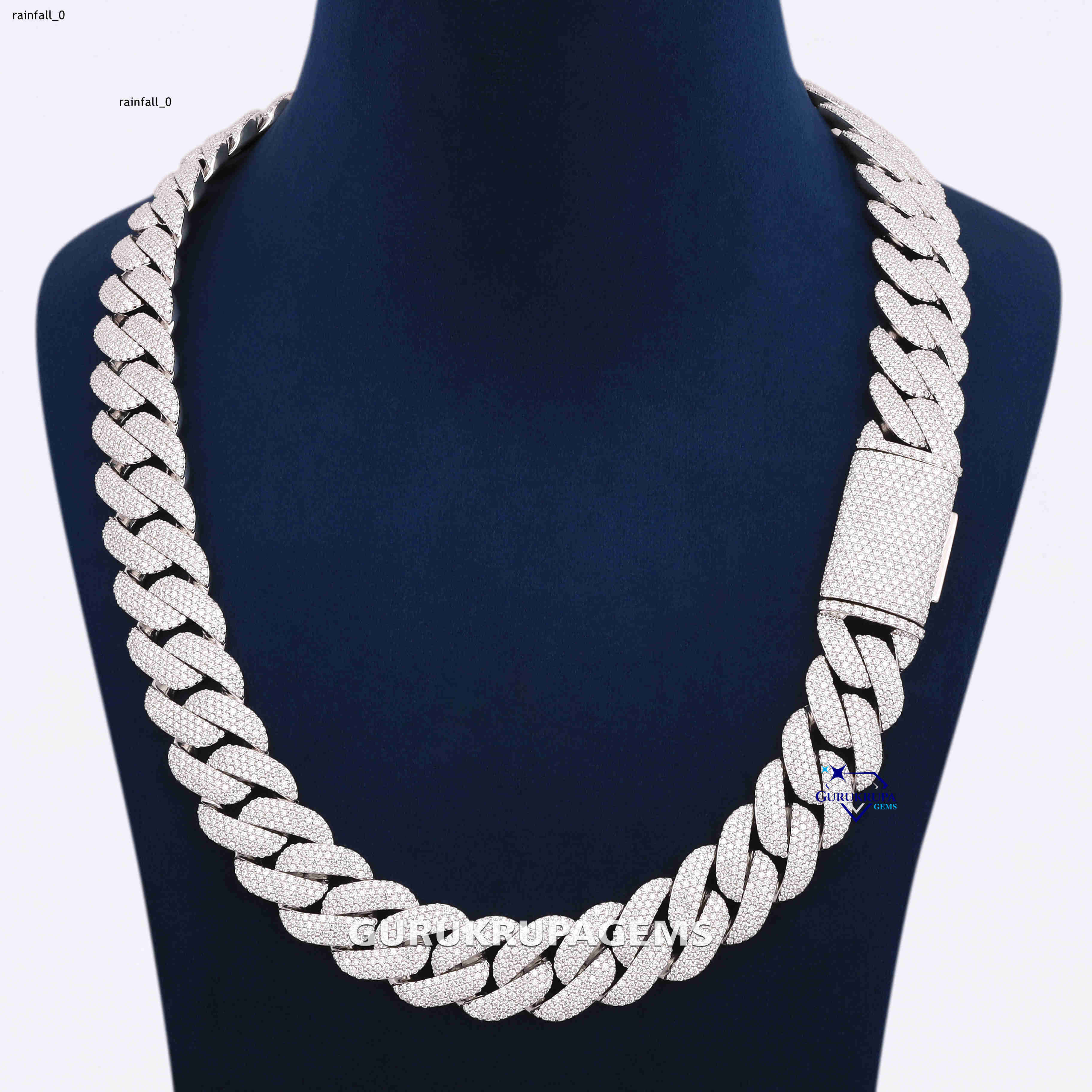 Exquisite Crafted 925 Sterling Silver Fully Iced Out Hip Hop Round Cut Moissanite Diamond Chain Luxurious Jewelry For Rapper