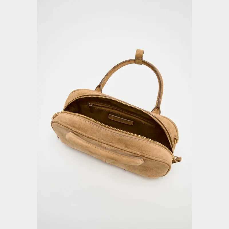 Designer bag MINI DOUBLE HANDLE SUEDE BAG Luxury Design New in Handbags Wens Casual Baguette Bag with Removable Crossbody Strap Y251101