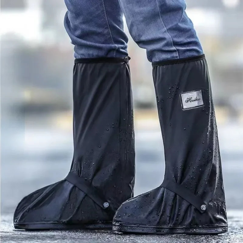 Biker Long Mens Rain Boots Farming Covers Light Weight Galoshes Male Shoes High Motorcycle Pvc Waterproof Non-slip Resistant250325bj