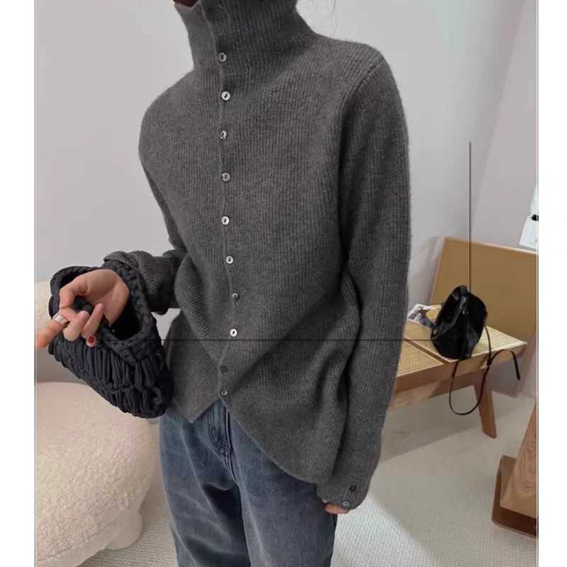 Soft Waxy Cashmere Knit Cardigan European Style SingleBreasted Sweater Long Sleeve Autumn Winter Fashionable OuterwearT251101
