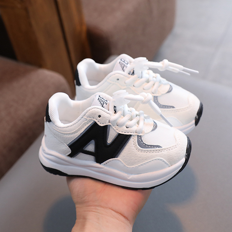 Kids Shoes kids sneakers sports Black and white For Boys Girls Toddler Sneakers White Grey Casual Fashion Children Outdoor Shoes Sizes 21-36 K0030
