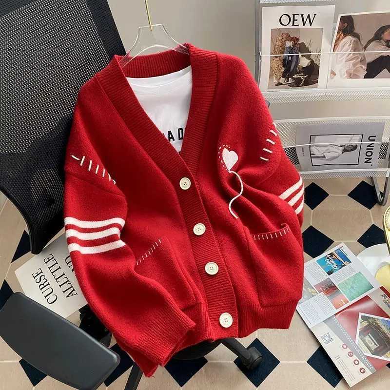 Gentle and Lazy Style Sweater Jacket Womens Spring and Autumn Loose Top New Korean Version Highend Knitted CardiganT251101