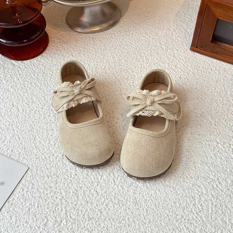 Fashion Girls Leather Shoes Sweet Spring Autumn Children Ruffled Edge Flat Shoes Elegant School Kids Causal Princess Shoes SoftT251101