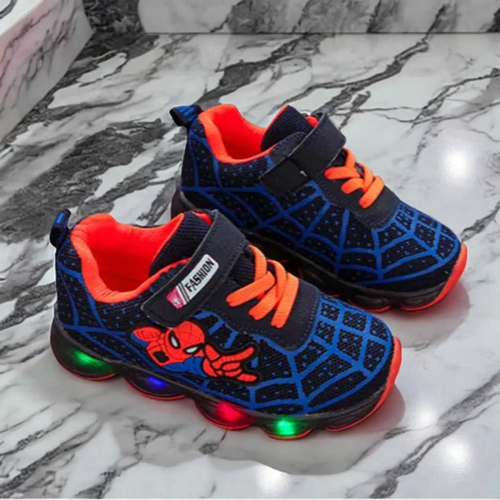 Disney Children Luminous Shoes For Boys Gilrs New LED Lighted Soft Spring Baby Kids Sneakers Infant Tennis Breathable H251101