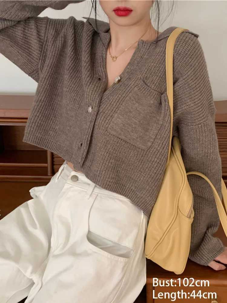 New Fashion Short Cardigan Womens Sweater Autumn Winter Long Sleeve Single Breasted Sweater Coat Office Lady Casual Winter TopsT251101