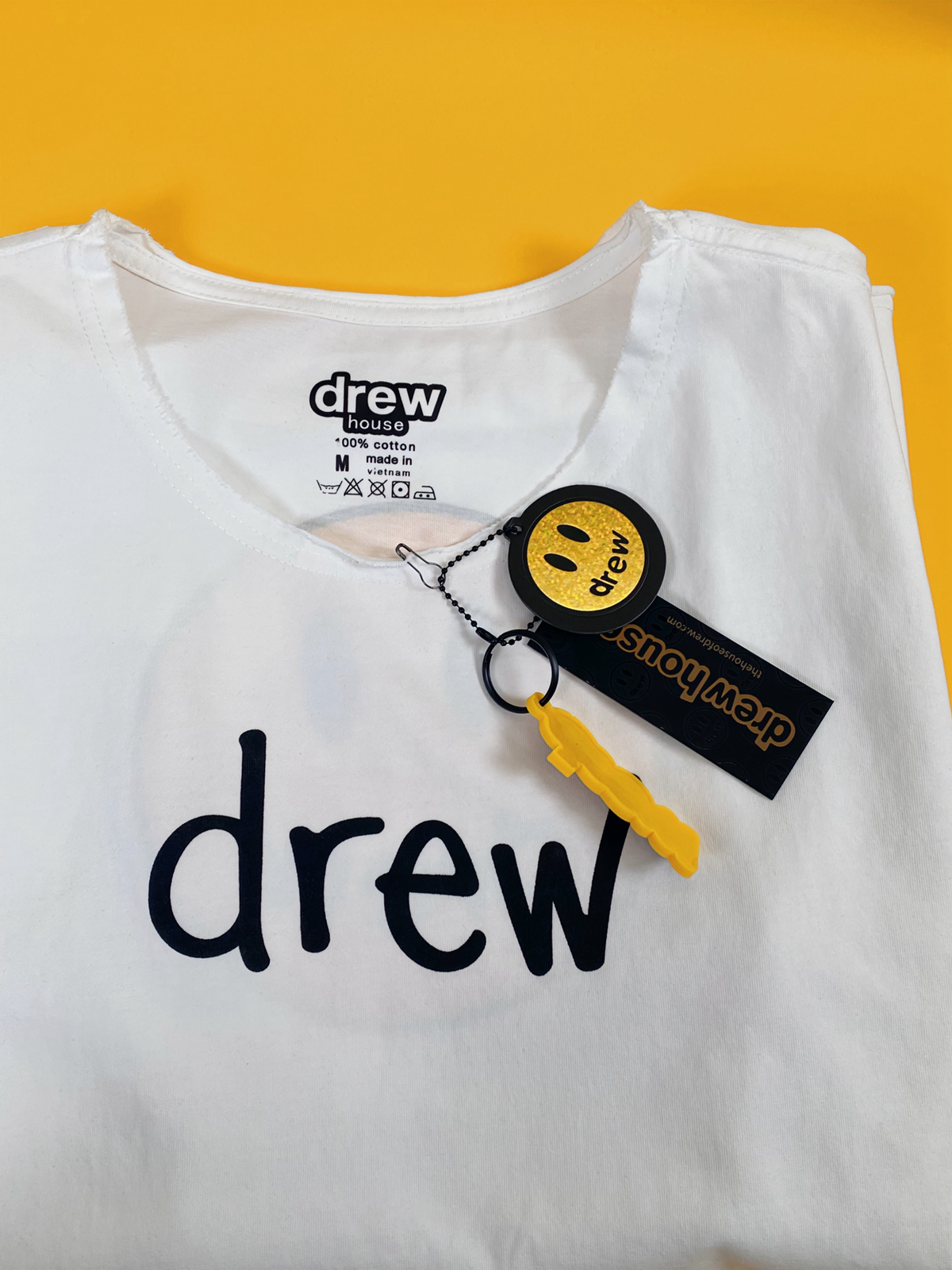 DREW HOUSE Tshirt Smiley Face Bieber DREW Loose Sleeveless Vest White T-shirts
