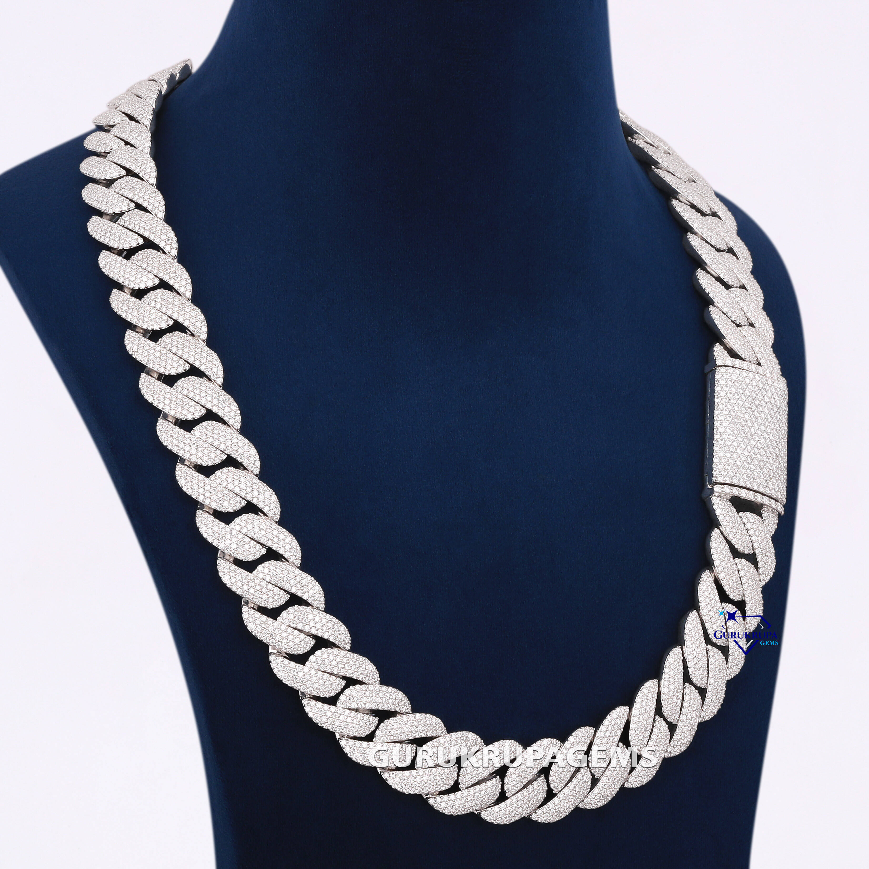 Exquisite Crafted 925 Sterling Silver Fully Iced Out Hip Hop Round Cut Moissanite Diamond Chain Luxurious Jewelry For Rapper