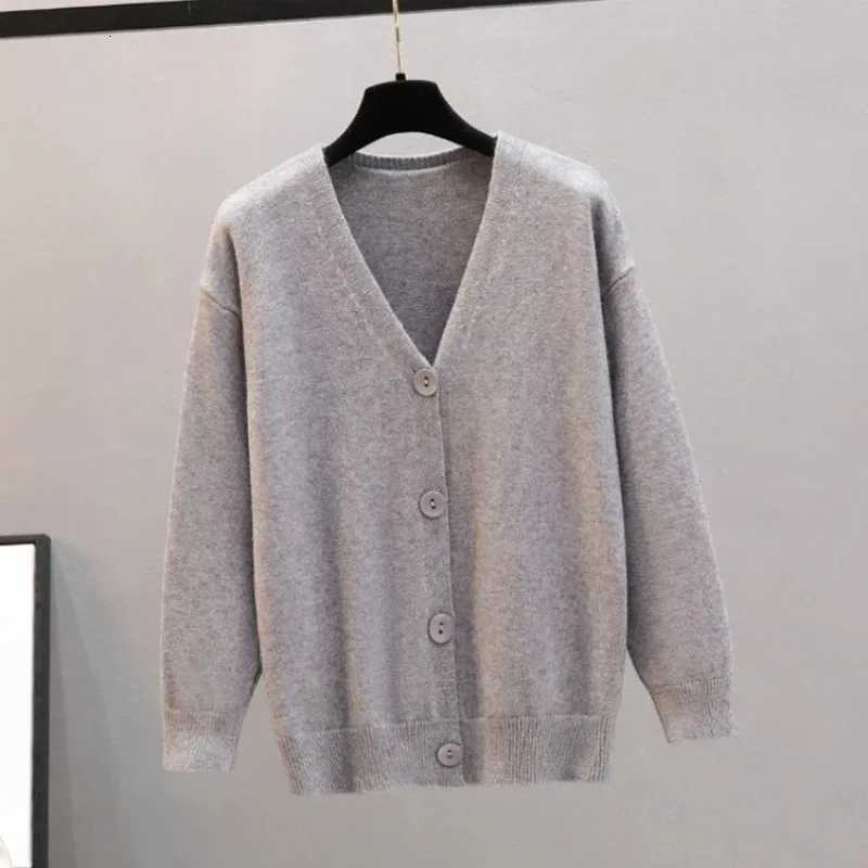 Autumn Fashion Sweater Jacket Korean Women Vneck Longsleeved Cardigan Sweater Elegant Singlebreasted Casual Womens KnitwearT251101