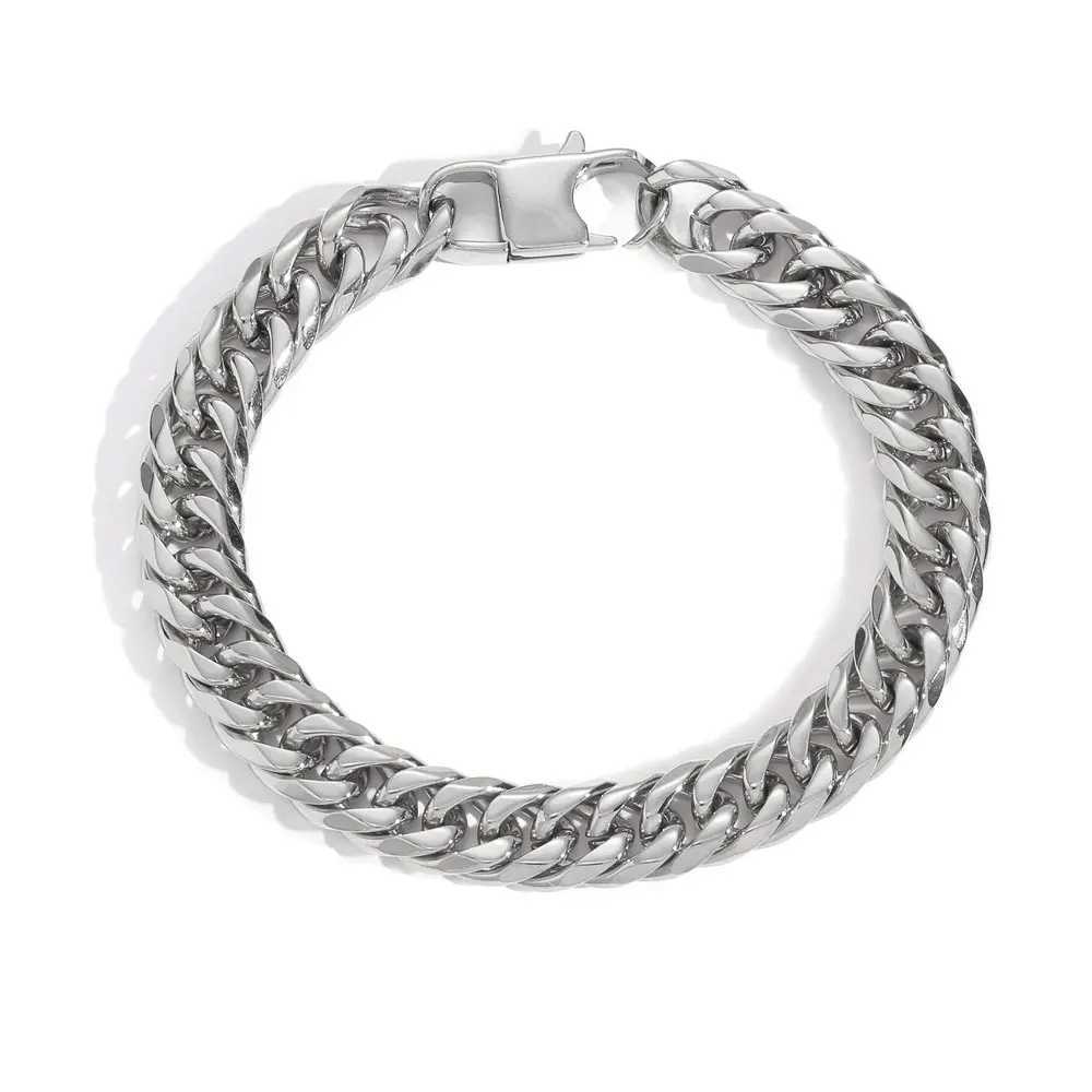 Hip Hop Jewelry Fashion 7mm 9mm Simple Miami Stainless Steel Luxurious Cuban Link Bracelet Mens Party Gift Y250329