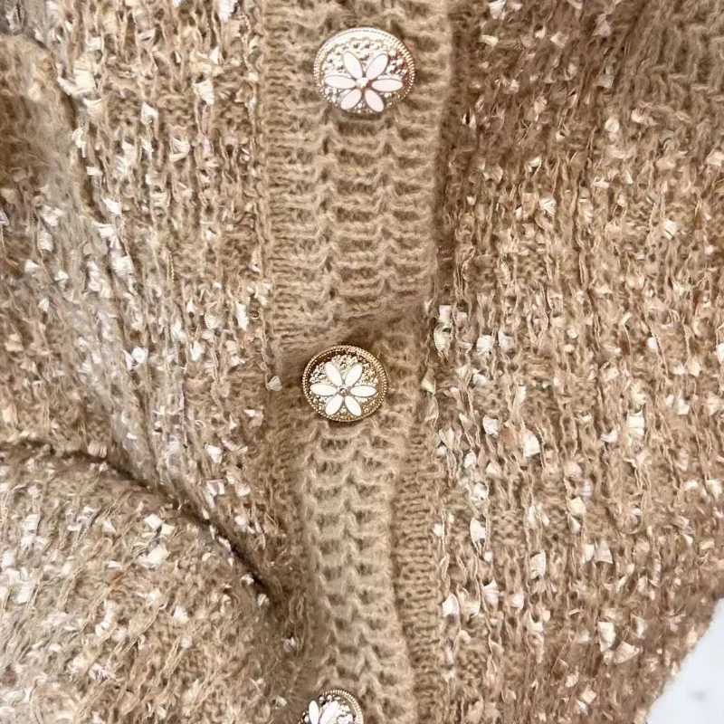 2025 Autumn Winter Casual Short Cardigan Women Knitted Coats Fashion Female Long Sleeve Knit Sweater Pocket Crop Tops CardigansT251101