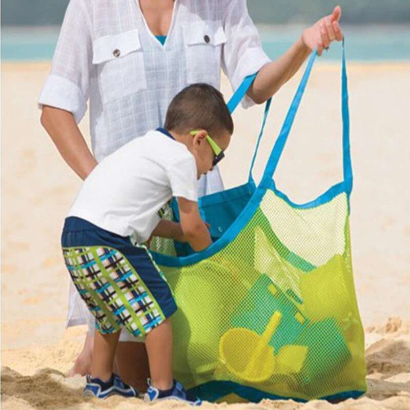 Children Sand Away Protable Mesh Kids Bath Toys Storage Bags Swimming Large Beach For Towels Women Cosmetic Makeup Bag