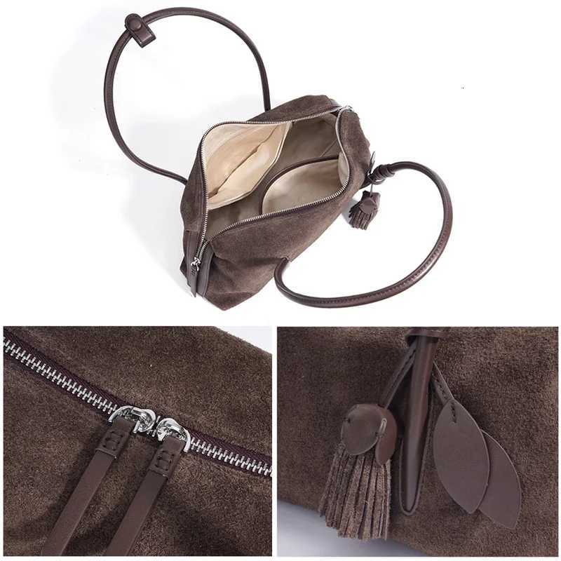 2025 Autumn Winter Suede Leather Bag Minimalist Unique Single Shoulder Bag Slouchy Casual Underarm Tote High Quality HandbagW251101