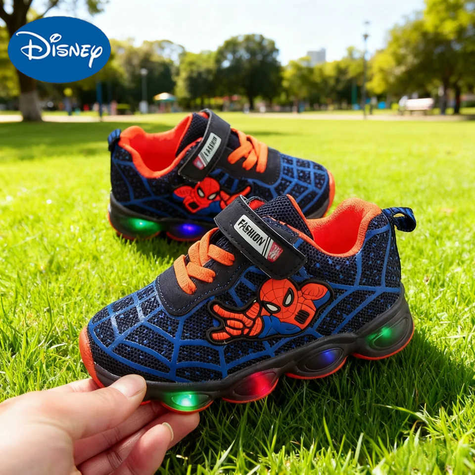 Disney Children Luminous Shoes For Boys Gilrs New LED Lighted Soft Spring Baby Kids Sneakers Infant Tennis Breathable H251101