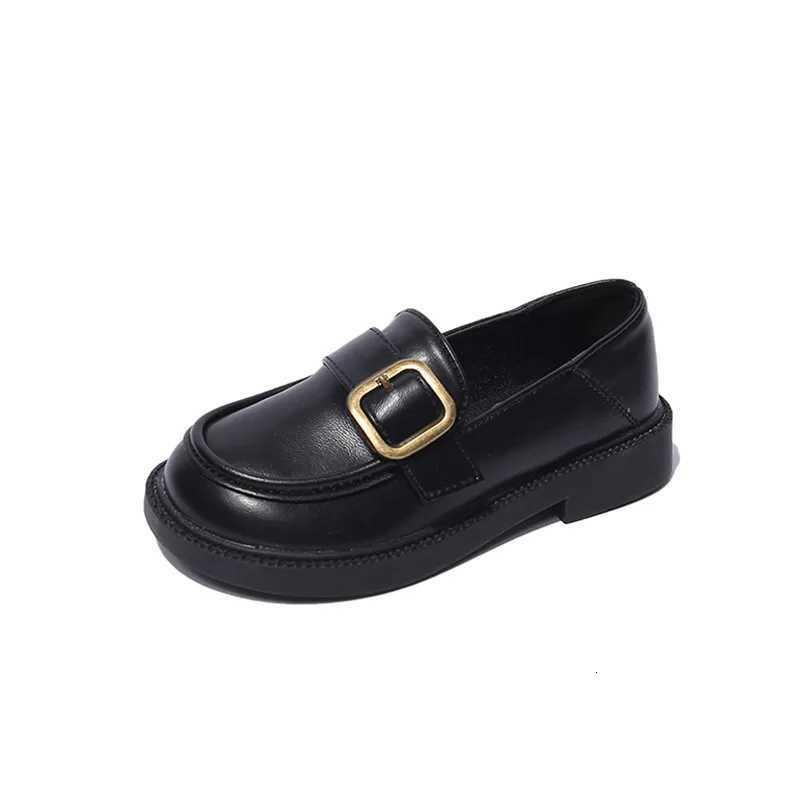 British Style Retro Girls Shoes Spring Autumn Princess Leather Shoes Children Black Soft Dance Loafers for 312 Ages Kids ShoesT251101