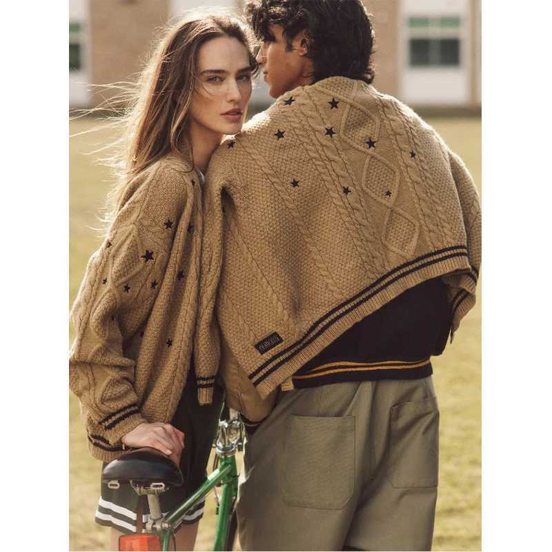 Autumn New Knit Cardigan Women Knitwear Sweater Coat Long Sleeve Vneck Female Knitted TopsT251101