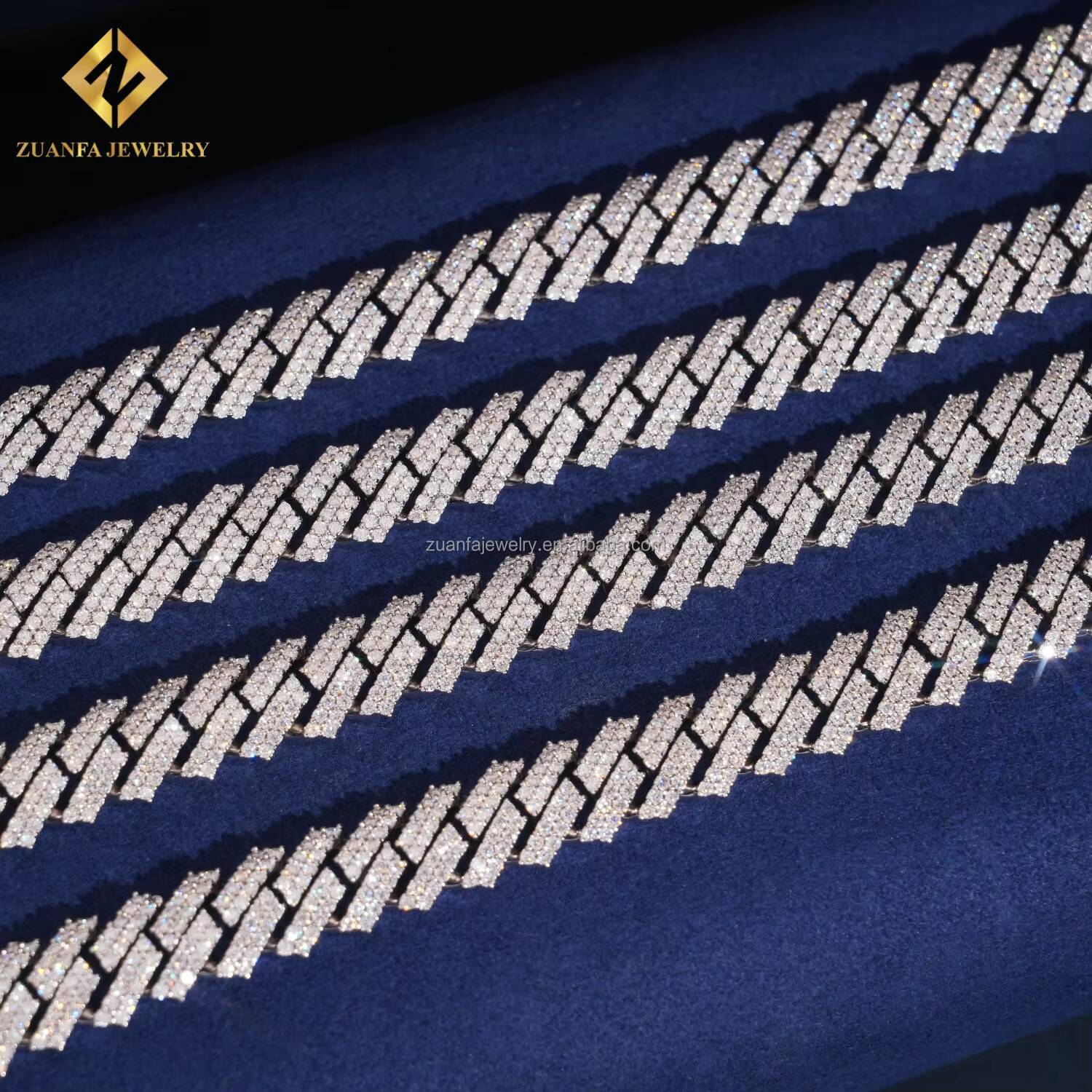 In USA Warehouse Iced Out Hip Hop Silver S925 12mm FL Moissanite Diamond GRA Certificate Miami Cuban Chain Bracelet Man Style