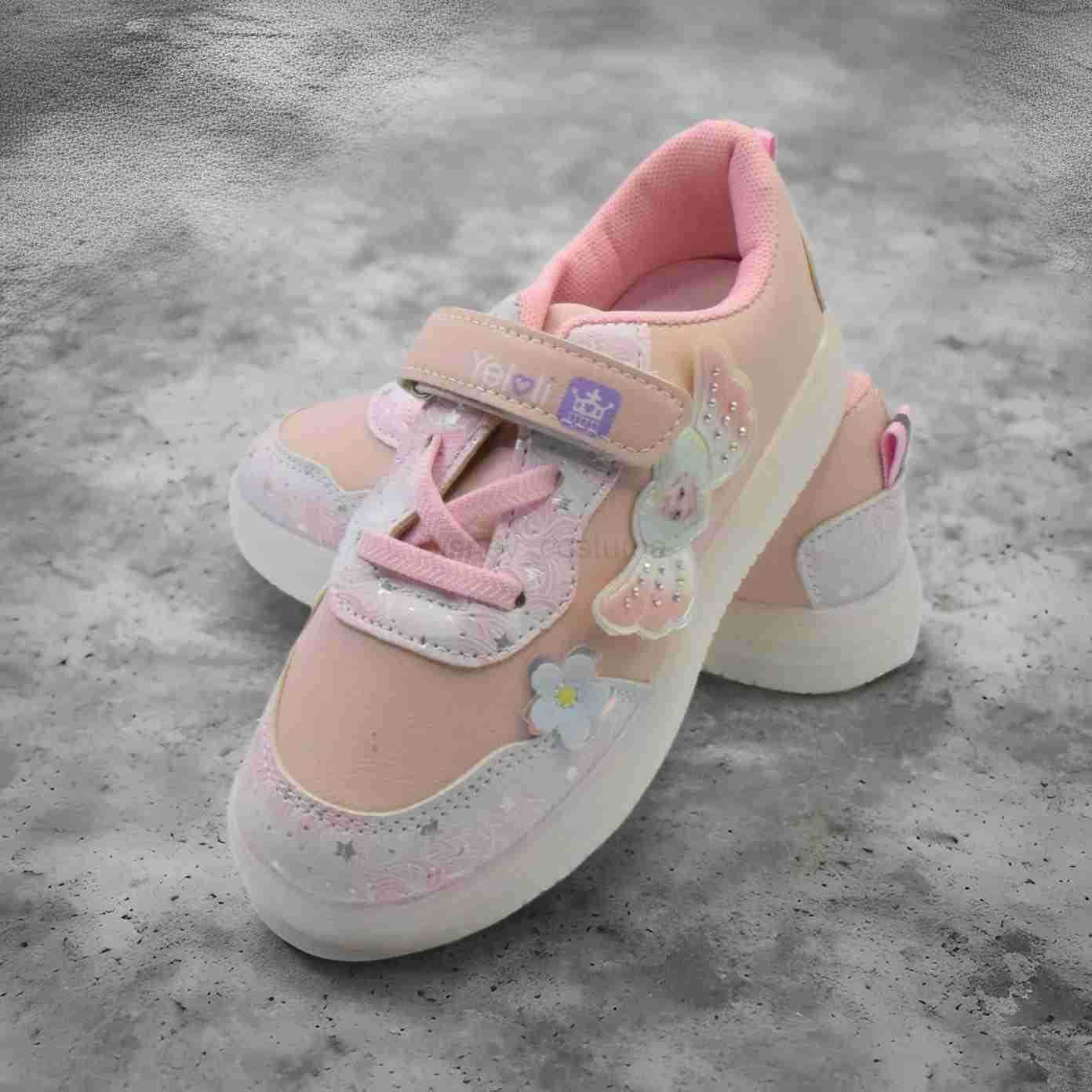 Disney LED Casual Pink Purple For Spring Girls Frozen Elsa Princess Print Outdoor Children Lighted Nonslip Shoes Size 2231 H251101