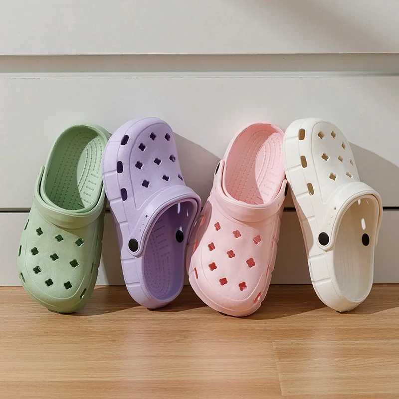 Candy colored womens waterproof slider summer outdoor slider EVA soft soled garden shoes indoor solid color slider hole shoesXJ250401