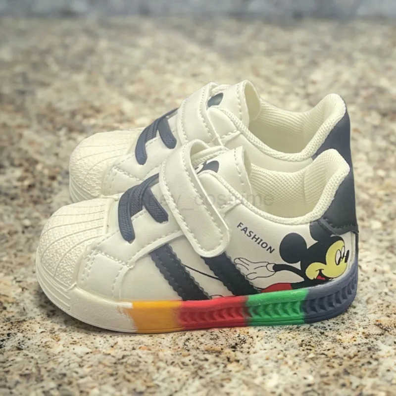 Disney Cartoon Mickey Children Shoes For Boys Girls Sport Sneakers Kids Leisure Autumn Casual Shoes Breathable Running Toddler H251101